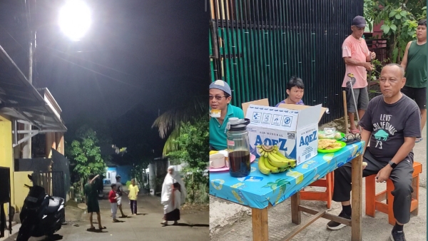 Berkat Pokir H. Rusdi, 18 Titik PJU Terangi Banuaran, Anak-Anak Kembali Ramaikan Malam